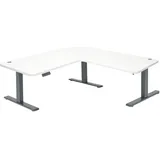MCW Eckschreibtisch D40 Weiß / Anthrazit-Grau