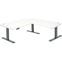 MCW Eckschreibtisch D40 Weiß / Anthrazit-Grau