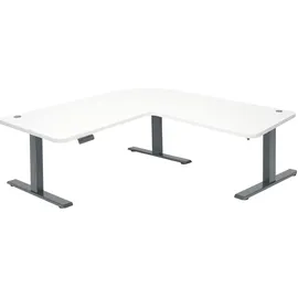 MCW Eckschreibtisch D40 Weiß / Anthrazit-Grau