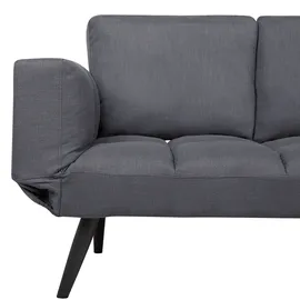 Beliani Sofa Grau Polsterbezug 2-Sitzer Schlaffunktion Skandinavisch Wohnzimmer