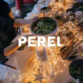 Perel Stretch-Tischhusse Rechteckig Weiß