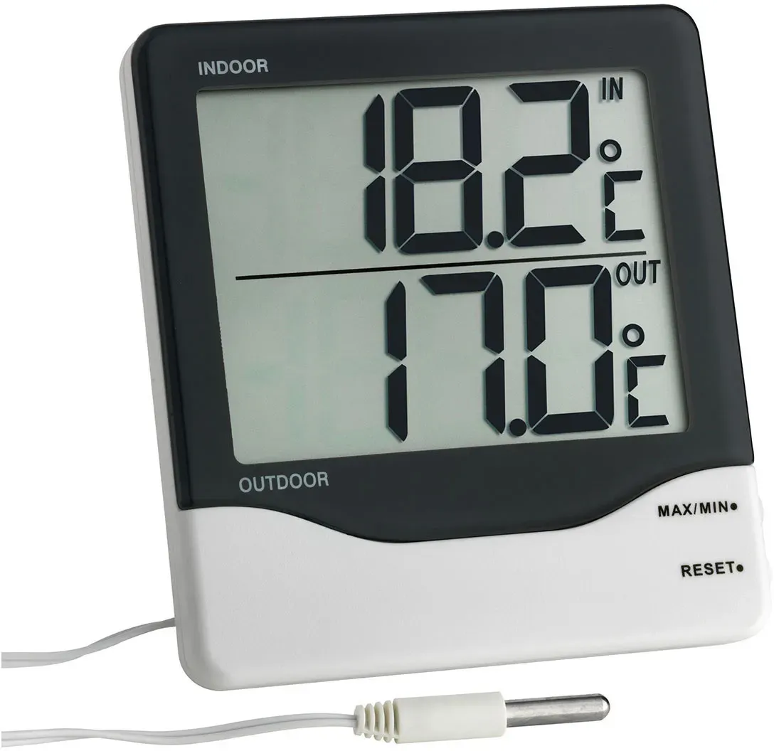 TFA Dostmann 30.1011, Elektronisches Umgebungsthermometer, Drinnen/Draußen, Digi