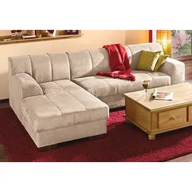 Home Affaire Ecksofa Falk klare Linien, elegant und zeitlos, L-Form« mit Federkern und wahlweise mit Bettfunktion beige (natur), (52556448-0)