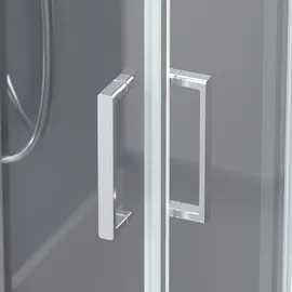 Swiss Aqua Technologies Komplettdusche mit Schiebetür 90 x 90 cm Silber/Weiß  Duschwanne