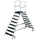 MUNK Podesttreppe 8 Stufen  R13 grau Aluminium/Holz/Stahl