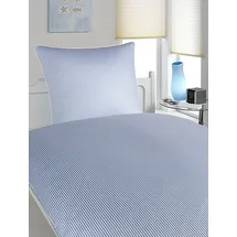 ELEGANTE Hamburger Streifen Mako-Satin Blau 40 x 80 cm