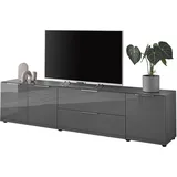 Stella Trading Santorin TV-Lowboard 226 x 55 x 40 cm Anthrazit Glas