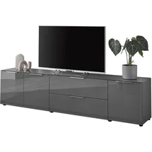 Stella Trading Santorin TV-Lowboard 226 x 55 x 40 cm Anthrazit Glas