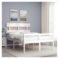 vidaXL Bett Seniorenbett mit Kopfteil Weiß Massivholz weiß 190 cm x 120 cm