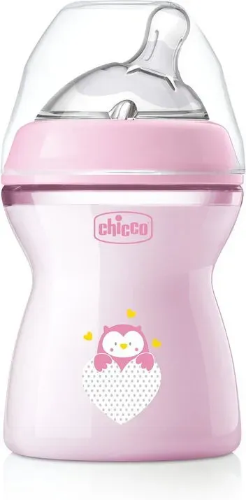 Chicco Babyfläschchen NaturalFeeling 250 ml Mittlerer Fluss Pink