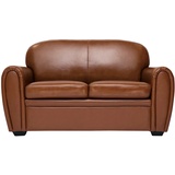 miliboo Vintage-Ledersofa braun 2-Sitzer CLUB