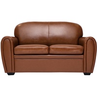 miliboo Vintage-Ledersofa braun 2-Sitzer CLUB