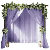 Refttenw Vorhang Vorhang für Party-Hintergrund,Querbehang,Gardinen,150*300cm,2 Stücke lila