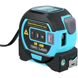 3-in-1-Laser-Entfernungsmesser, 5 m, Maßband, Lineal, LCD-Display mit Hintergrundbeleuchtung, Entfernungsmesser 40m blau