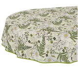 ANRO Tischdecke abwaschbar Tischtuch Baumwolle Polyester wasserabweisend (Einzelstück 1-tlg), Schmutzabweisend Garten Grün Oval 160x140cm grün Oval | 140 cm x 160 cm