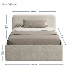 home collective Polsterbett 140 x 200 cm Hellbeige