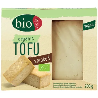 BIOASIA Bio Tofu, geräucherter Bio Tofu, Von Natur aus vegan und glutenfrei, 1 x 200 g
