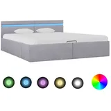 vidaXL Bett mit Bettkasten 180 x 200 cm Hellgrau