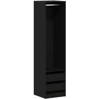 VidaXL Kleiderschrank in Schwarz, Eiche, 50x50x200 cm aus Holzwerkstoff