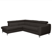 Ecksofa Aspen Leder Braun Dunkelbraun