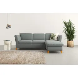 Ecksofa HOME AFFAIRE "Trelleborg L-Form", grau, B:249cm H:86cm T:162cm, 100% Polyester, Sofas, Federkern-Polsterung, wahlweise mit Bettfunktion und Bettkasten