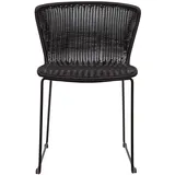 WOOOD Wings Korbsessel 2er Set Schwarz - Korbstuhl aus Kunststoff Poly Rattan Bistrostuhl Wetterfest Rattansessel Gartenstuhl Rattanstuhl Gartenmöbel Lounge