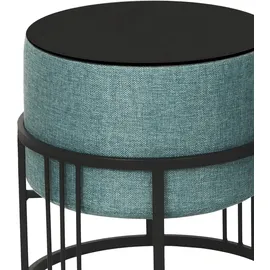 [en.casa] Hocker Tas 38 x 38 x 38 cm Grün