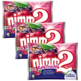 nimm2 Bonbons Rote Früchte – 1 x 429g – Gefüllte Bonbons mit Fruchtsaft und Vitaminen (Packung mit 3)