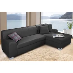 Ecksofa INOSIGN "Anzio L-Form", schwarz, B:239cm H:75cm T:82cm, Sofas, wahlweise mit Bettfunktion