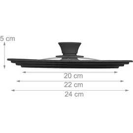 Relaxdays Topfdeckel 20-24 cm mit Silikonrand