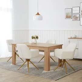 Homestyle4u Polsterstuhl Bouclé beige drehbar 4er Set