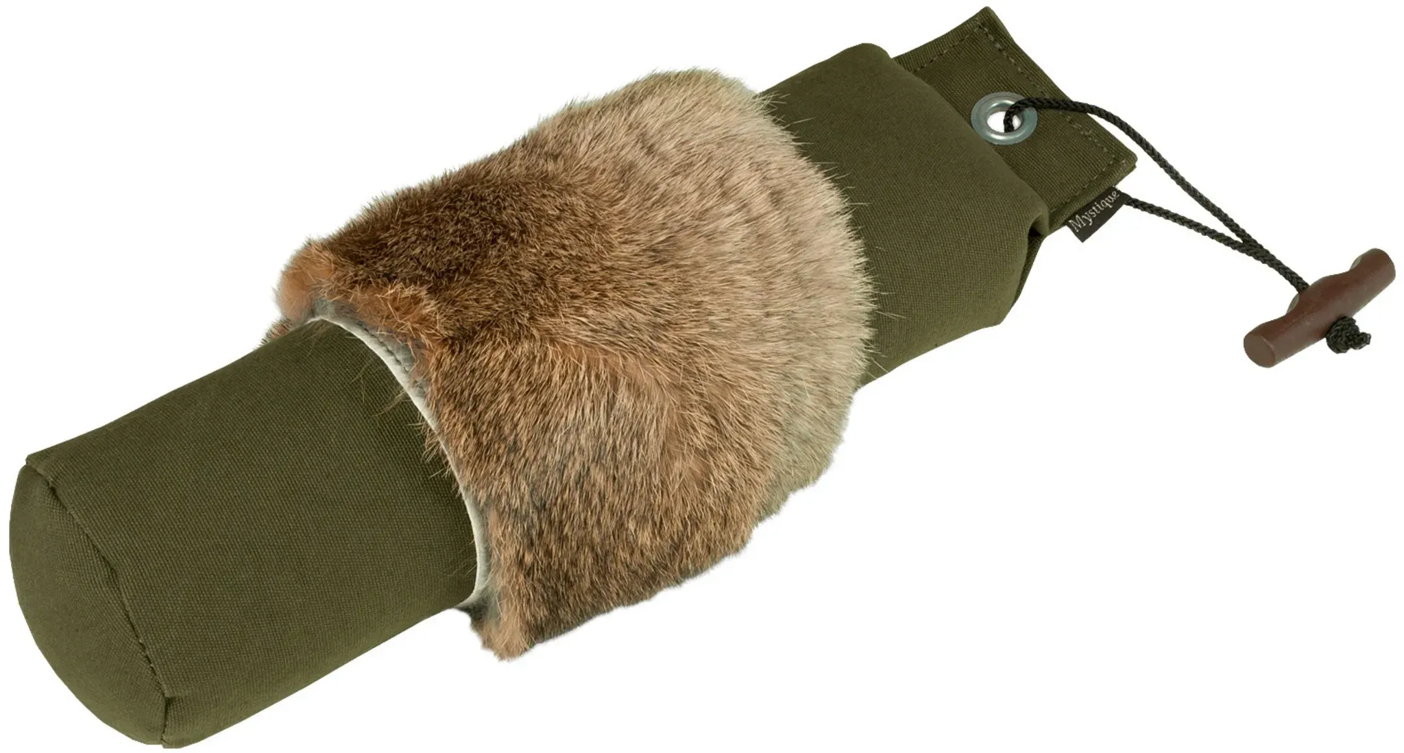 Mystique Apportierdummy mit Fell, khaki mit Fell, 500 g