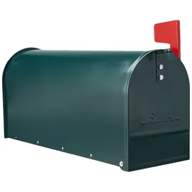 cassette postali alubox Amerikanischer Briefkasten Grün inkl. Zeitungsfach