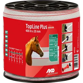 Kerbl Weidezaunband TopLine Plus 400 m 20 mm Weiß/Rot
