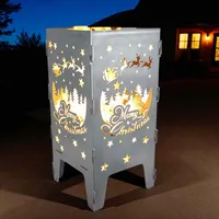 Feuerkorb Merry Christmas hochwertig Feuertonne xmas 38x75cm 3mm Stahl steckbar