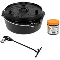 Petromax Feuertopf Dutch Oven Set Pflegepaste Deckelheber FT6 planer Boden