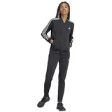 Adidas Damen W 3S TR TS Tracksuit, Top:Black/White Bottom:Black/White, L Kurz