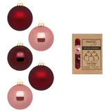 MAGIC by Inge 24 Weihnachtskugeln 3cm Glas Christbaumkugeln Weihnachtsbaumkugeln weinrot rosa
