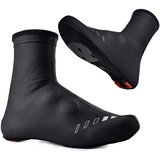 Regen Überschuhe Fahrrad Wasserdicht Winter Warm, Herren und Damen Thermo Winddicht Rennrad Schuhüberzieher, Radschuhe Bekleidung Überschuhe für MTB Radsport Wandern Schuhe,Schwarz,L - Large