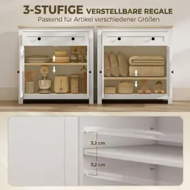 Homcom Sideboard 78,5 x 80 x 35 cm Weiß