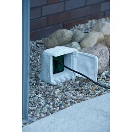 UBBINK Stone Decor Steckerstein 4-fach-Außensteckdose max. 3680 W Grau-Weiß
