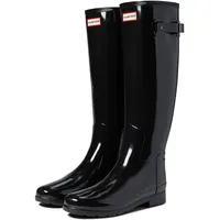 Hunter WFT2200RGL-blk_39 womens Schmal Geschnittene, Glänzende Hohe Refined Gummistiefel schwarz, Größe 39 - 39 EU