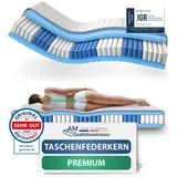 AM Qualitätsmatratzen Premium 7-Zonen Taschenfederkernmatratze 160 x 200 cm H3