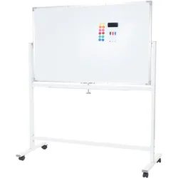 Whiteboard HWC-C85, Magnettafel Memoboard Pinnwand, mobil rollbar inkl. Zubeh√∂r ~ 150x100cm