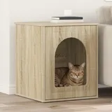 Zeitloses Katzenhaus für den Innenbereich | Katzenbett | Schlafhöhle | 53x52x62