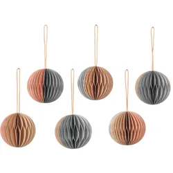 Broste Copenhagen - Christmas Ball Deko-Anhänger, Ø 5 cm, gemische Farben (2) (6er-Set)