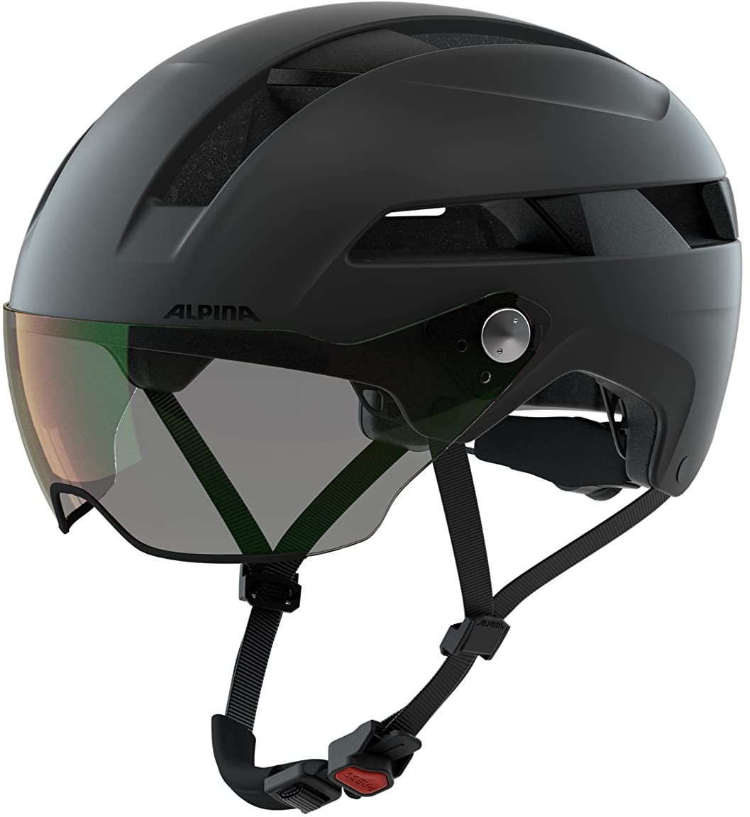 Alpina Unisex-Erwachsene SOHO Visor V Fahrradhelm, Black matt, 52-56