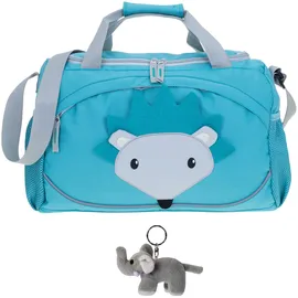 Elephant Gin Sporttasche Kinder Jungen Mädchen klein Turntasche Tasche Reisetasche 38 cm 14 Liter Kindersporttasche Tiere Elephant Kids +e (Igel Türkis 356)