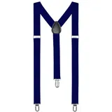 Boolavard Hosenträger Herren Damen Hosen Träger Y Form Style Clips Schmal Neon Bunt Farbig (3. Marineblau) - 150 - 190 cm