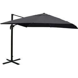 Mendler Gastronomie-Ampelschirm HWC-A96, Sonnenschirm, 3x3m (Ø4,24m) Polyester/Alu 23kg ~ anthrazit ohne Ständer